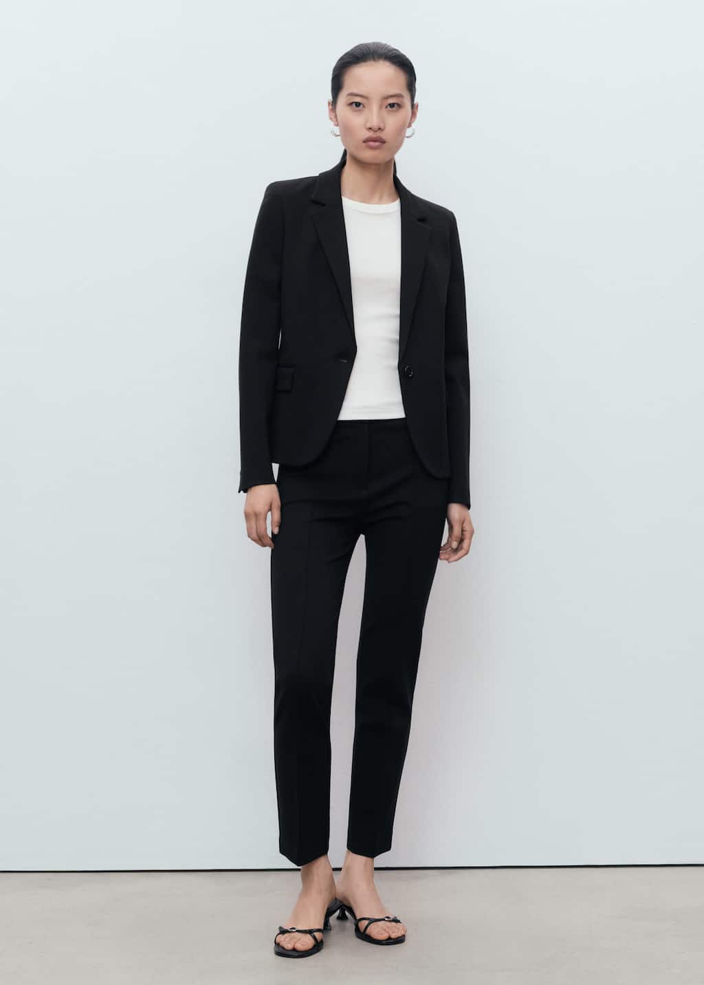 Mango Fitted Suit Jacket Black