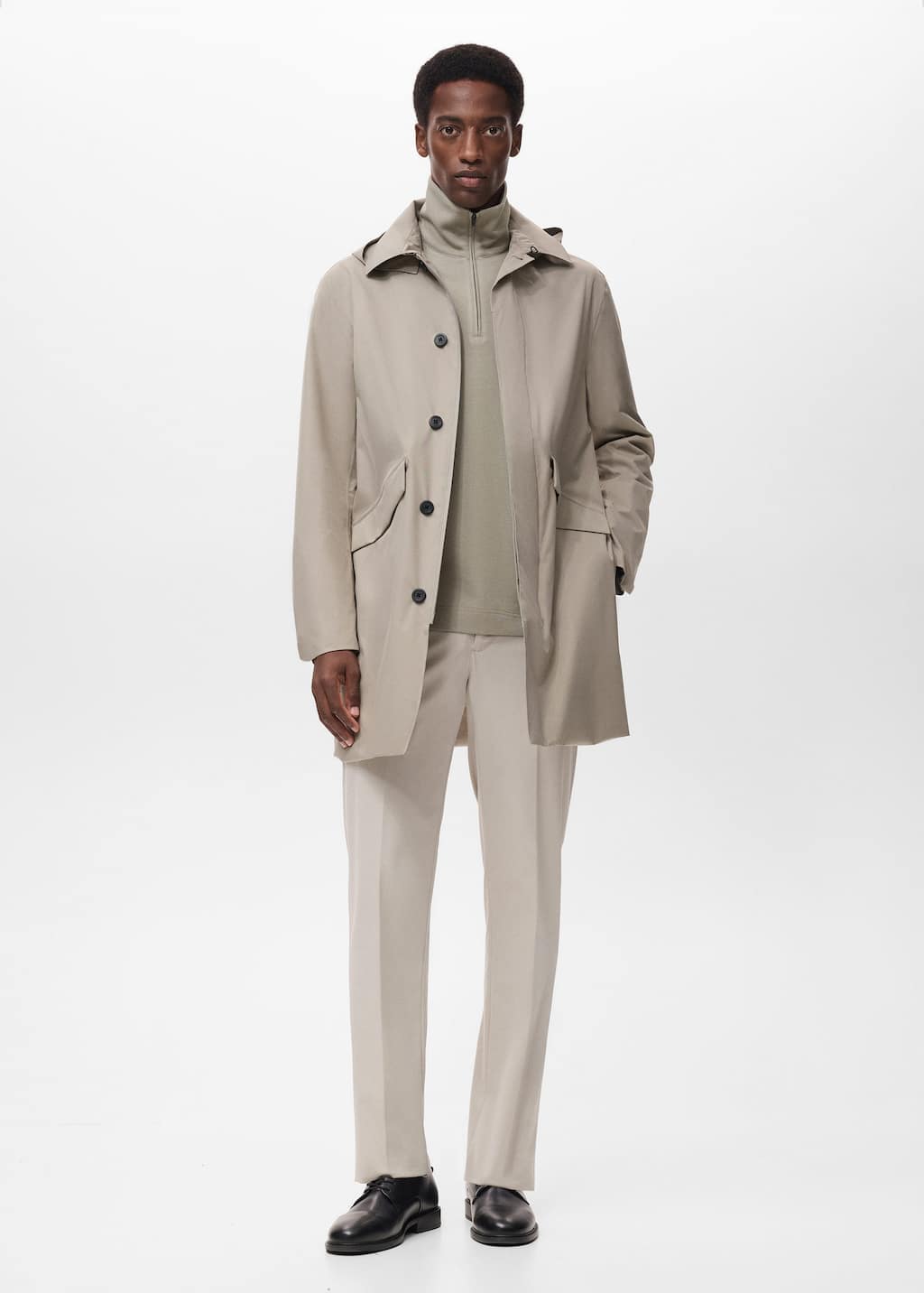 Mango Man Parka Ice Grey In Gray