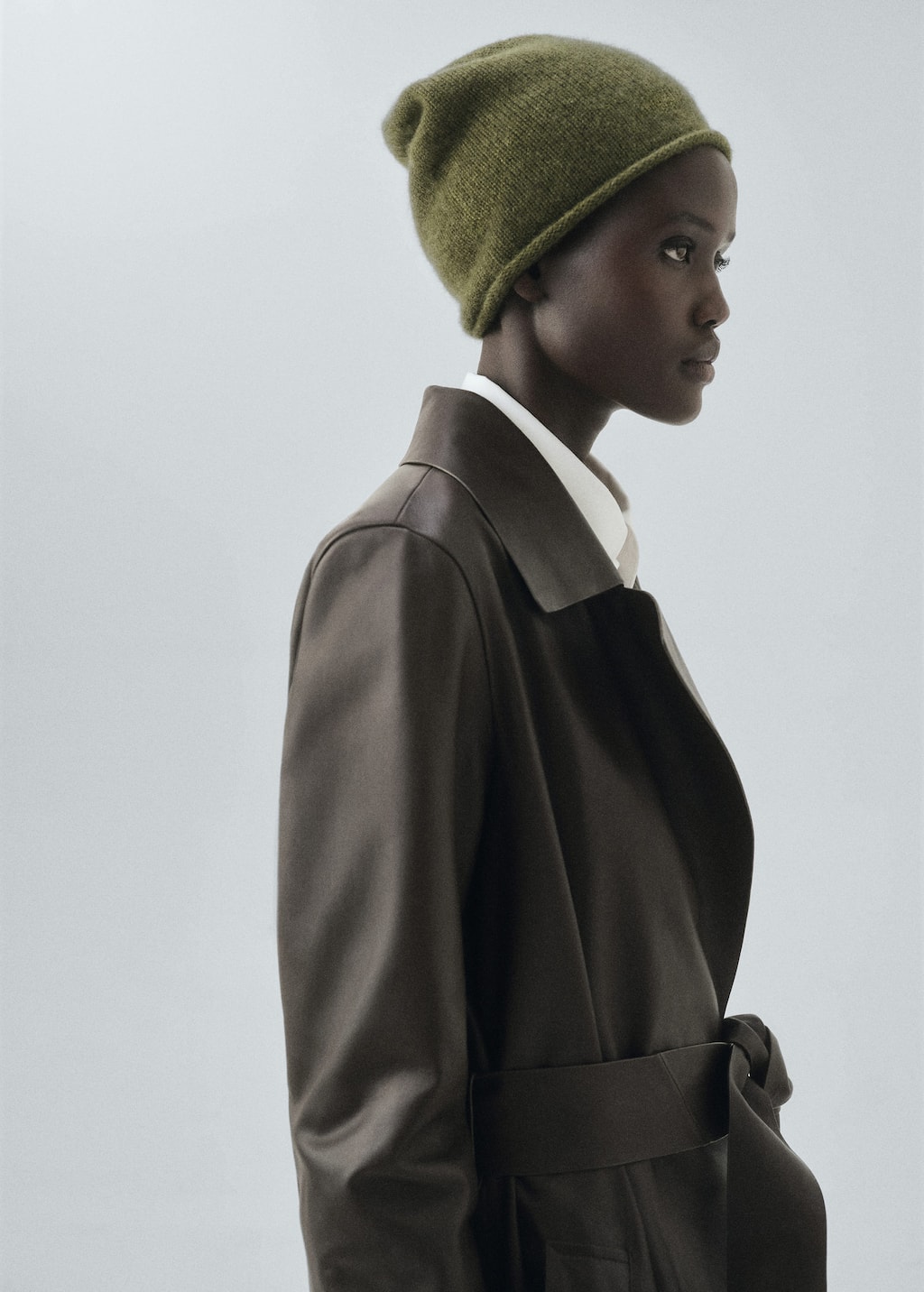 Mango 100% Cashmere Beanie Medium Green