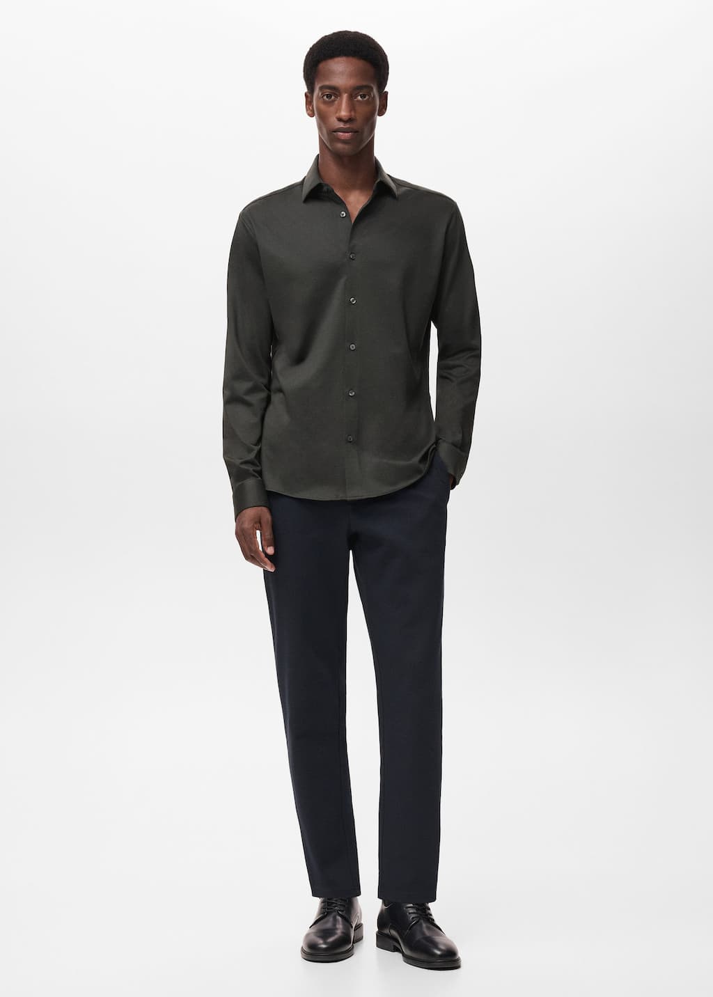Mango Man Chemise Comfort Stretch Non-iron Vert Foncé - Homme - Xl - In Green