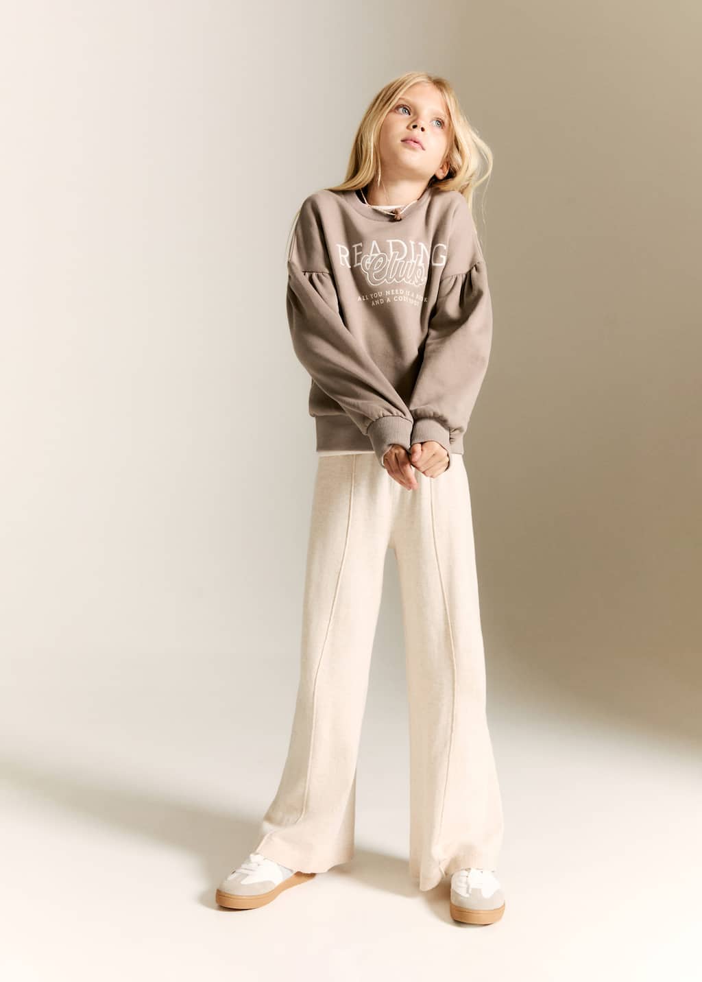 Mango Embroidered Cotton Sweatshirt Medium Brown In Brown