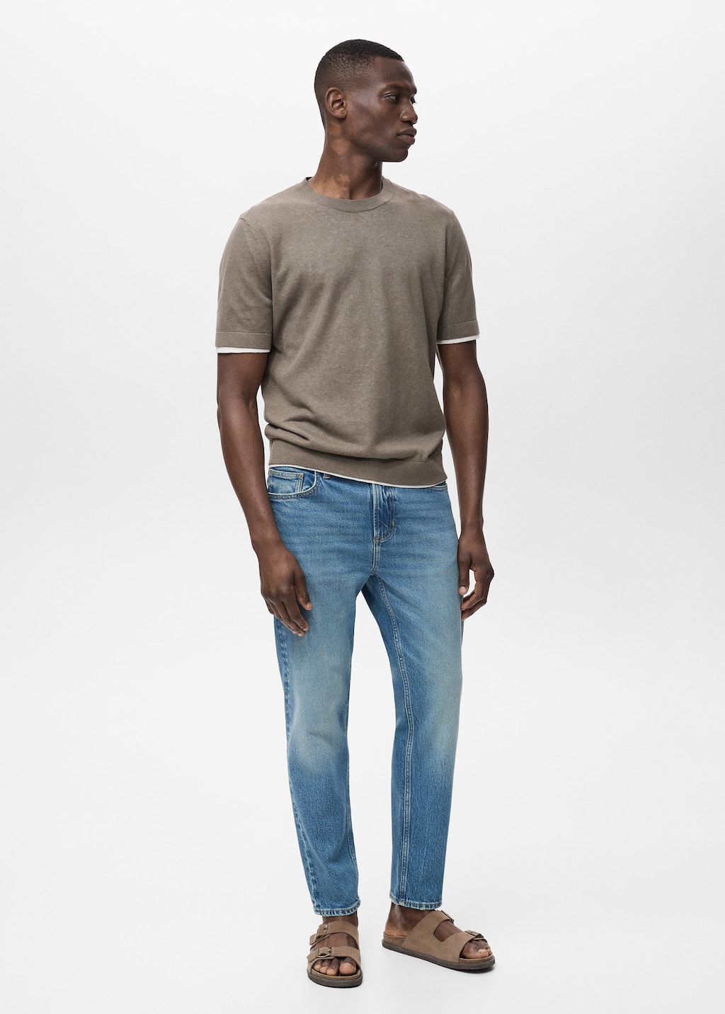 Mango Man Jean Ben Tapered-fit Bleu Moyen - Homme - 46 -