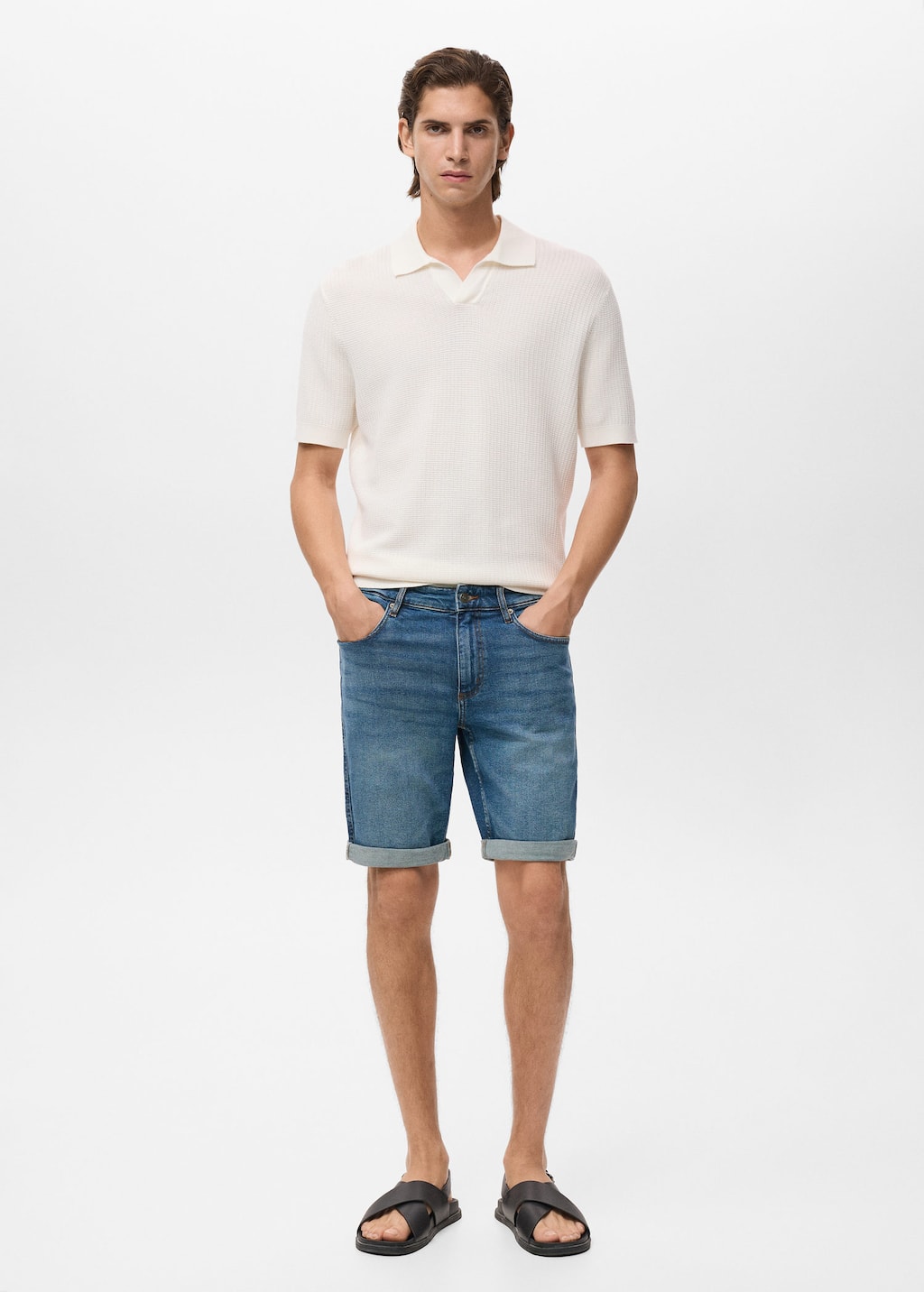 Mango Man Bermuda Bleu Foncé - Homme - 48 -