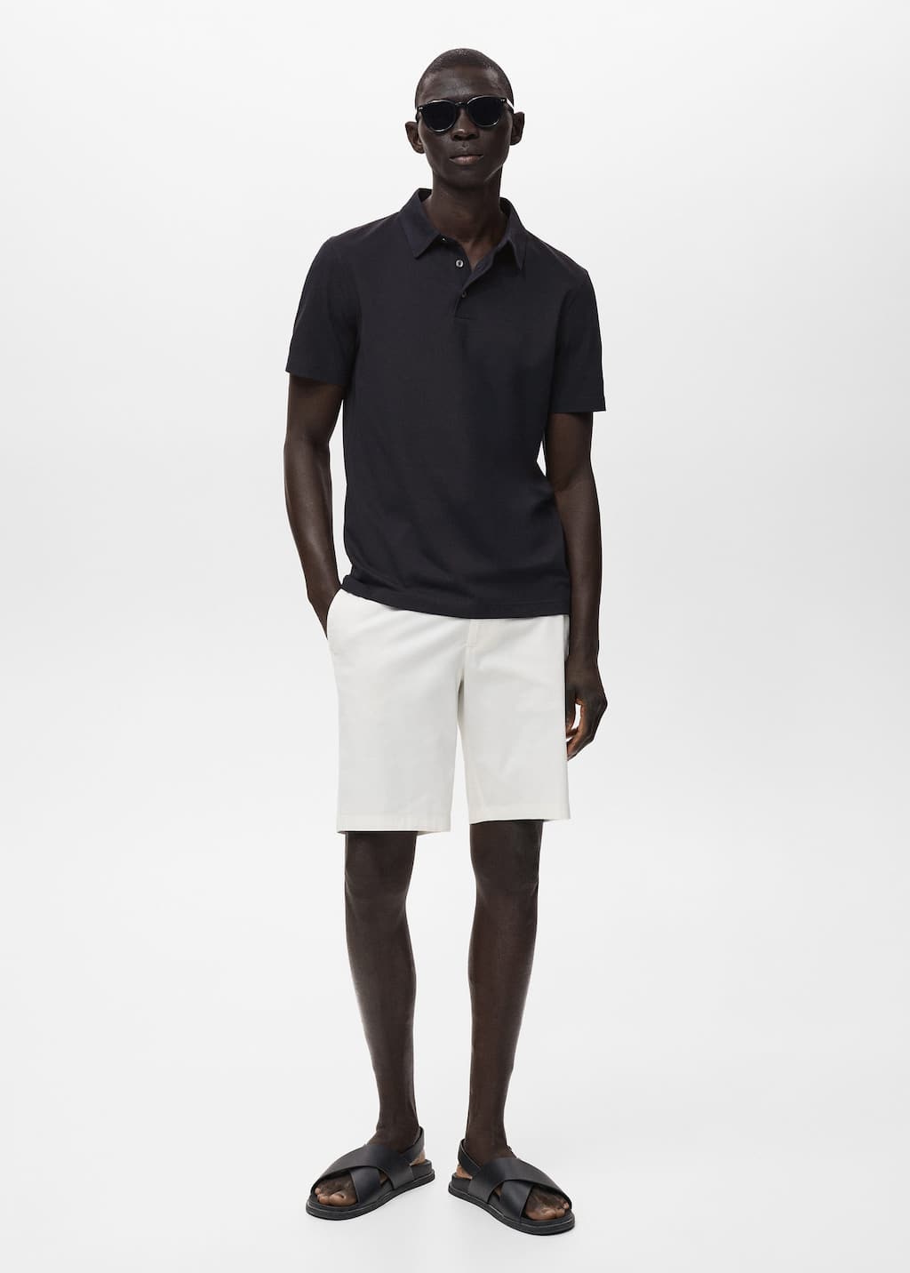 Mango Man Polo Coton Piqué Bleu Nuit - Homme - Xxl -