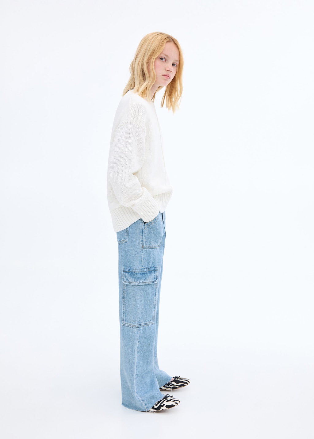 Mango Jean Cargo Straight-fit Bleu Moyen - Enfants - 11 - Kids In Blue