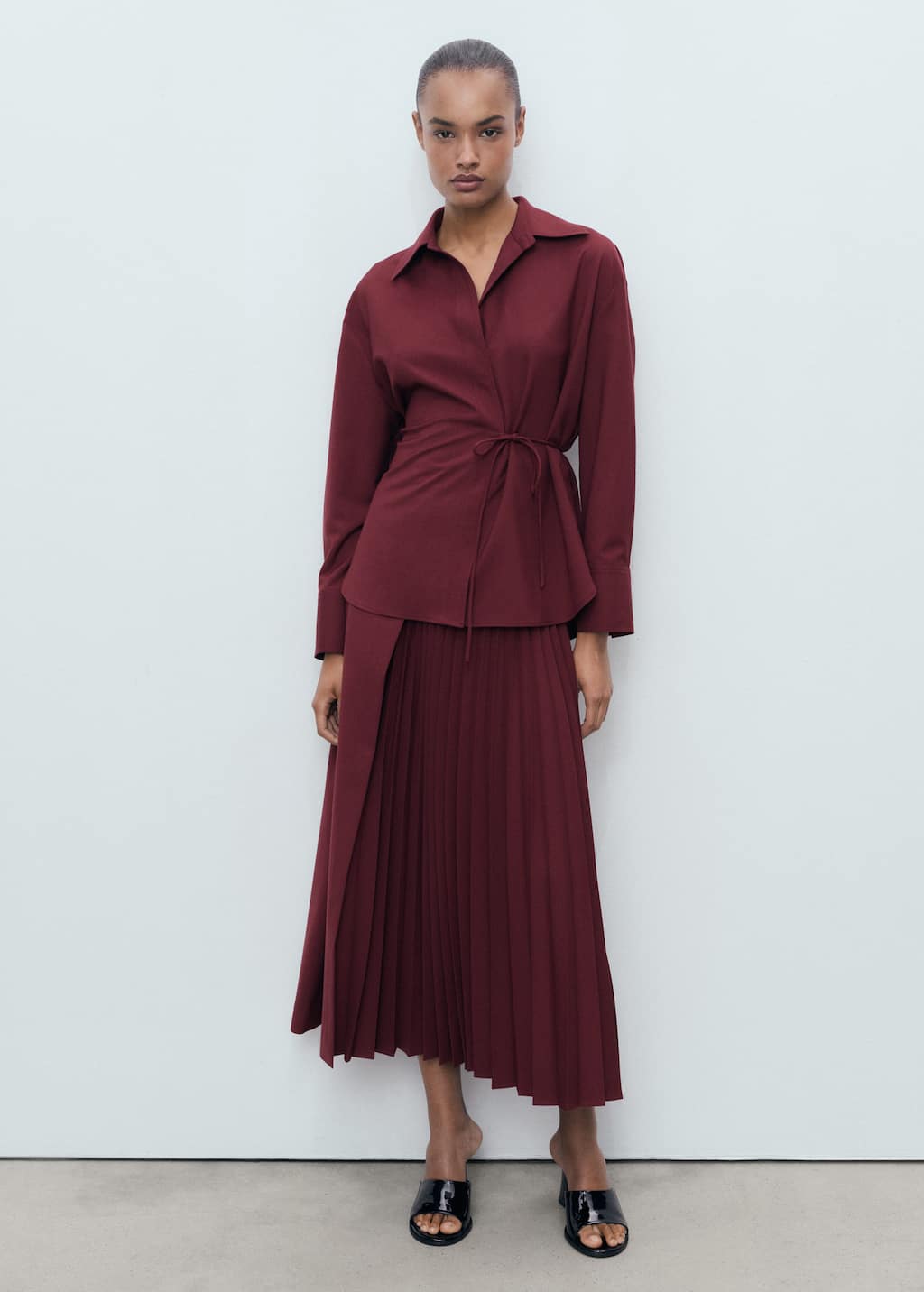 Mango Chemise Croisée Naud Bordeaux - Femme - Xl -  In Burgundy