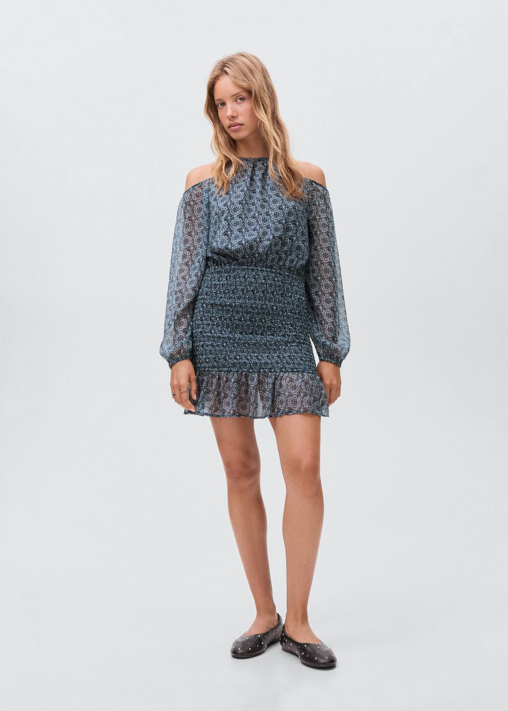 Mango Teen Robe Bleu Pétrole - Fille - L -