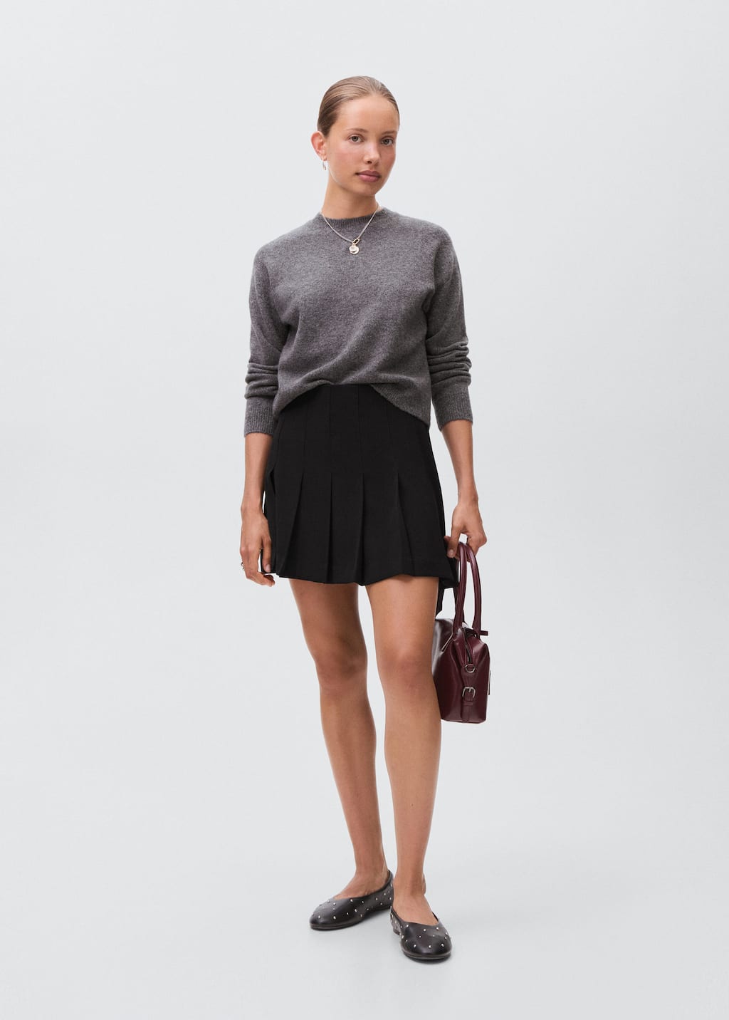 Mango Teen Shorts À Plis Noir - Fille - Xxs - In Black
