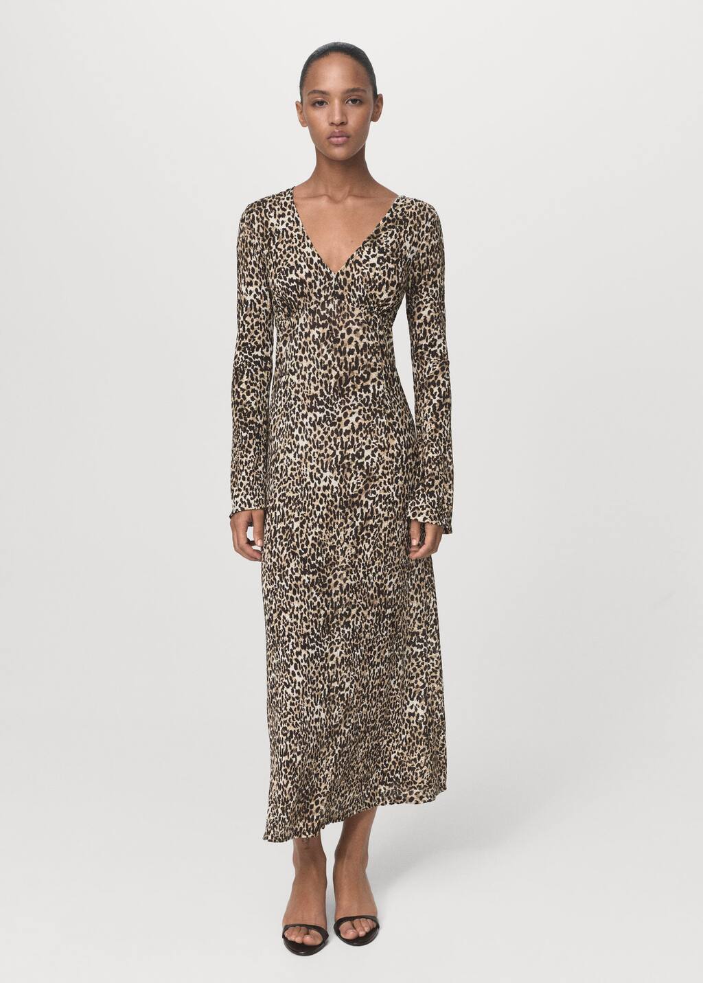 Printed V-neck dress