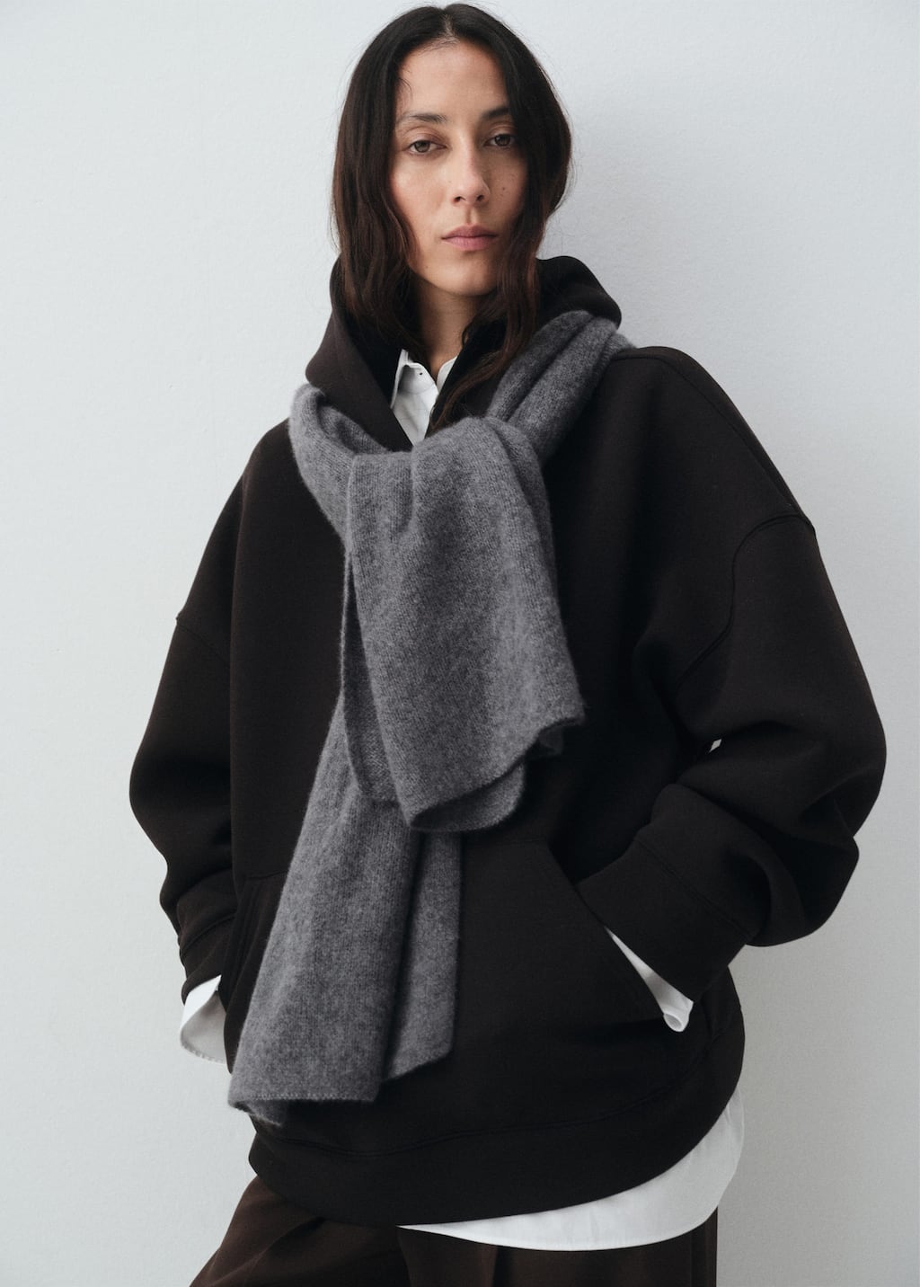Mango 100% Cashmere Scarf Medium Heather Grey In Gray
