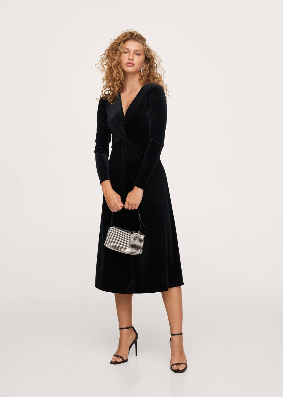 Velvet Knot Dress Woman Mango Indonesia Velvet Knot Dress Woman Mango Indonesia