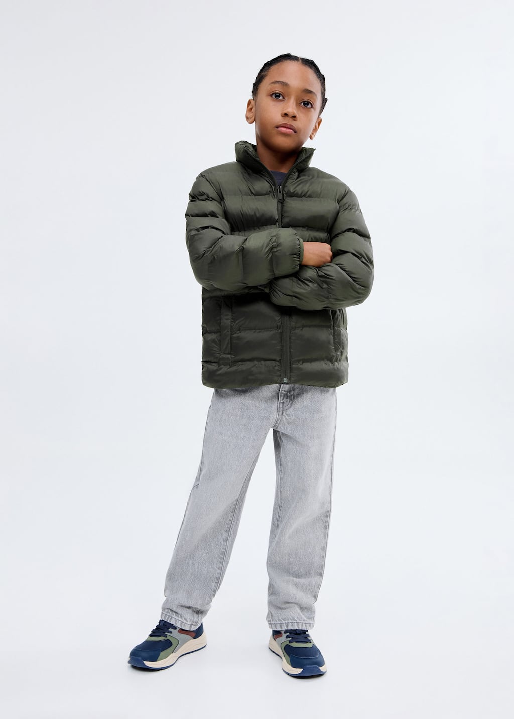 Mango Quilted Jacket In Green