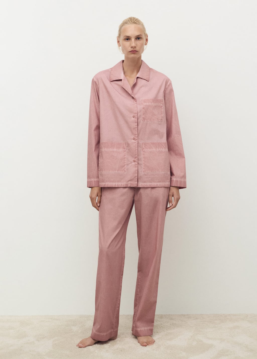 Mango Chemise Coton Garment-dyed Rose Géranium - Femme - L -  In Pink