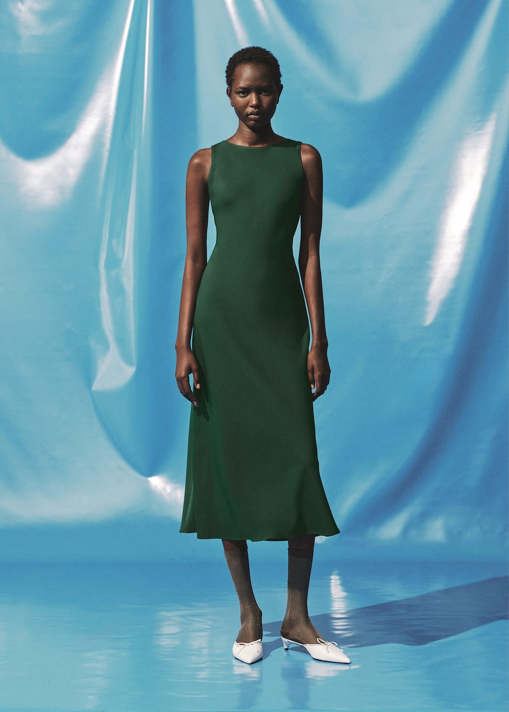 Mango Robe Vert - Femme - S - In Green