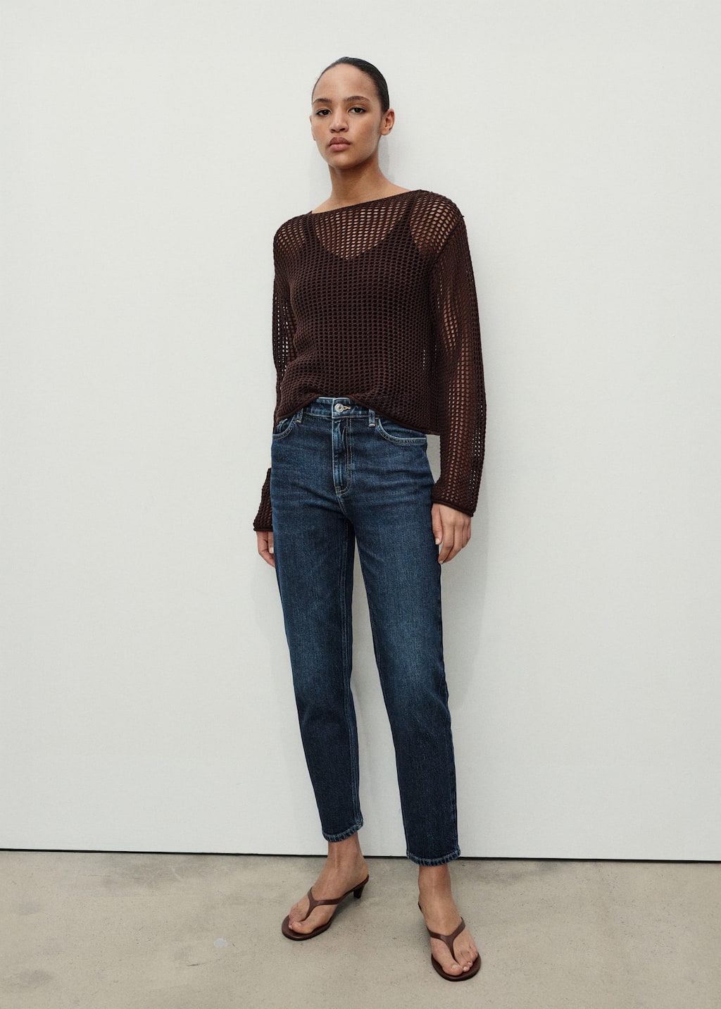 Mango Newmom Comfort High-rise Jeans In Blue