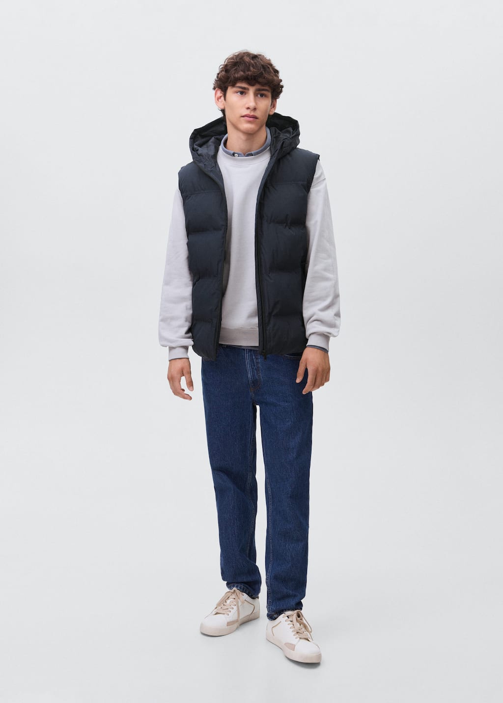 Mango Teen Quilted Vest In Black