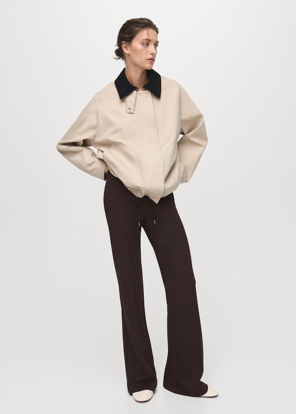 Mango Legging Détail Coutures Marron - Femme - 4xl - In Brown