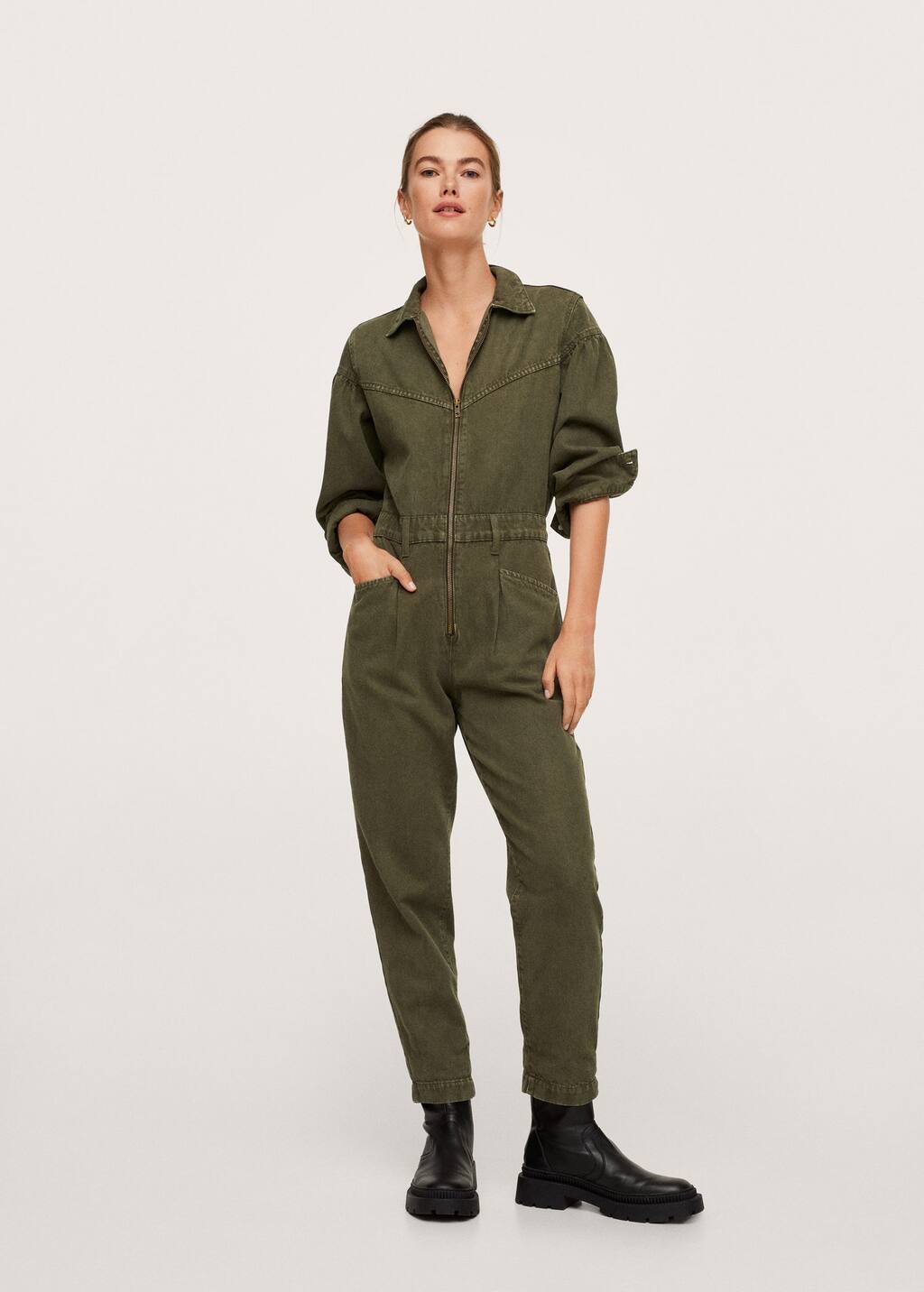 Long denim jumpsuit - General plane
