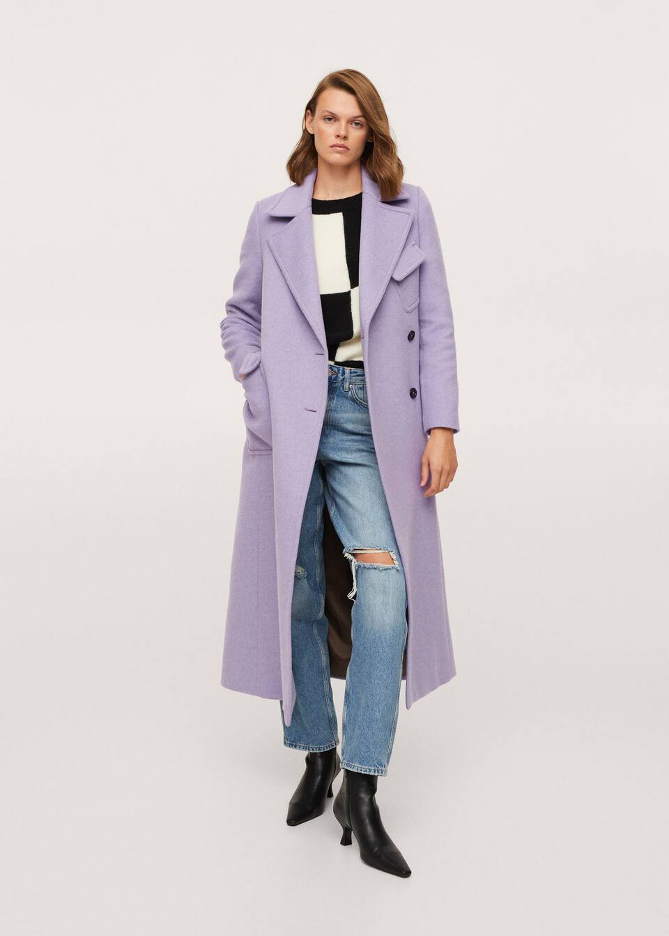 Lapels wool coat - General plane