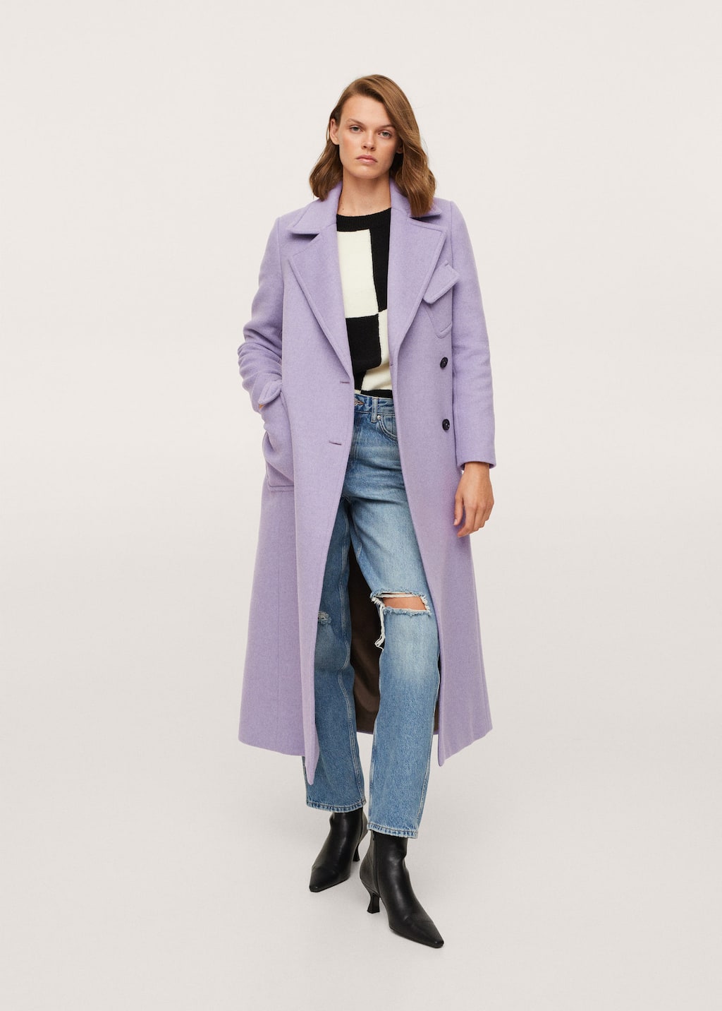 Lapels wool coat - General plane