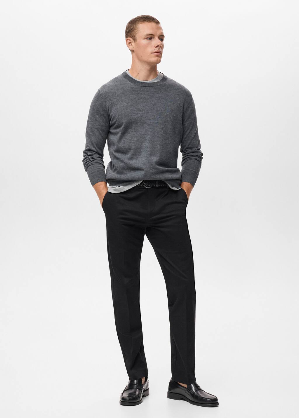 Mango Man Regular-fit Cotton Pants In Blue