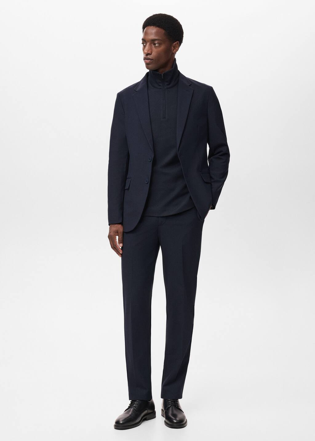Mango Man Zurich Slim Fit Thermolite Suit Blazer Navy In Blue