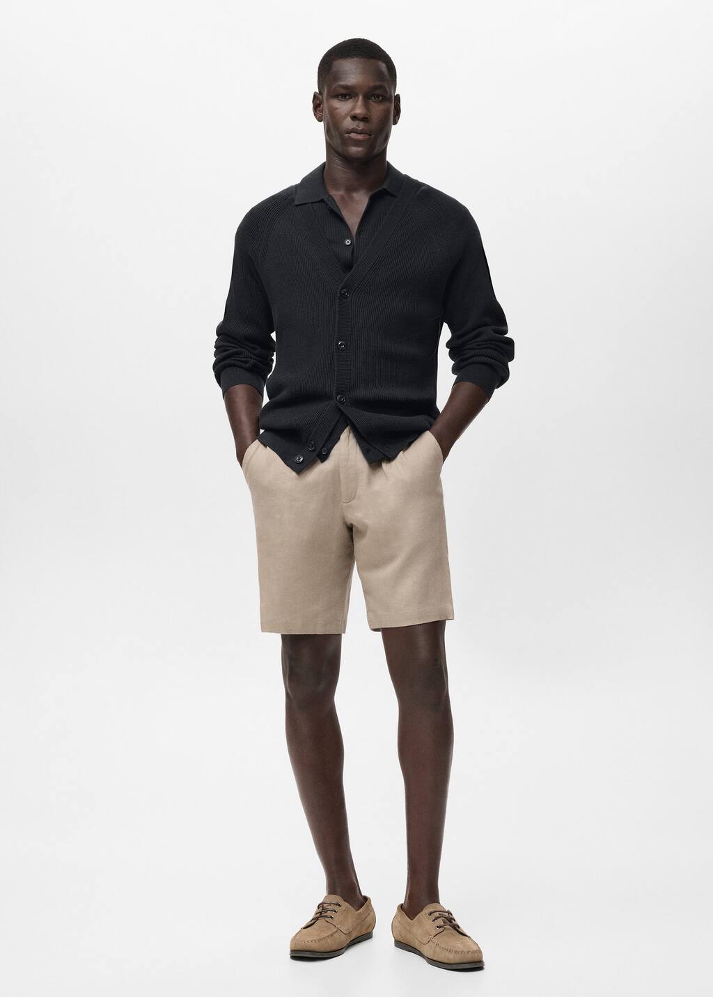 Mango Man Bermuda Lin Et Coton Beige - Homme - 46 - In Neutral