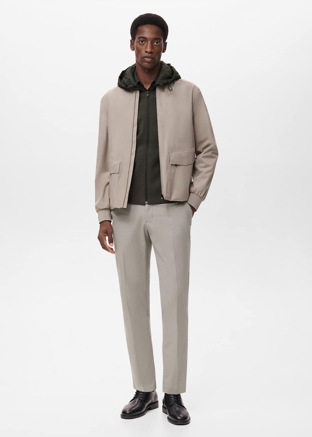 Mango Man Slim-fit Thermoregulating Trousers Light/pastel Grey In Gray