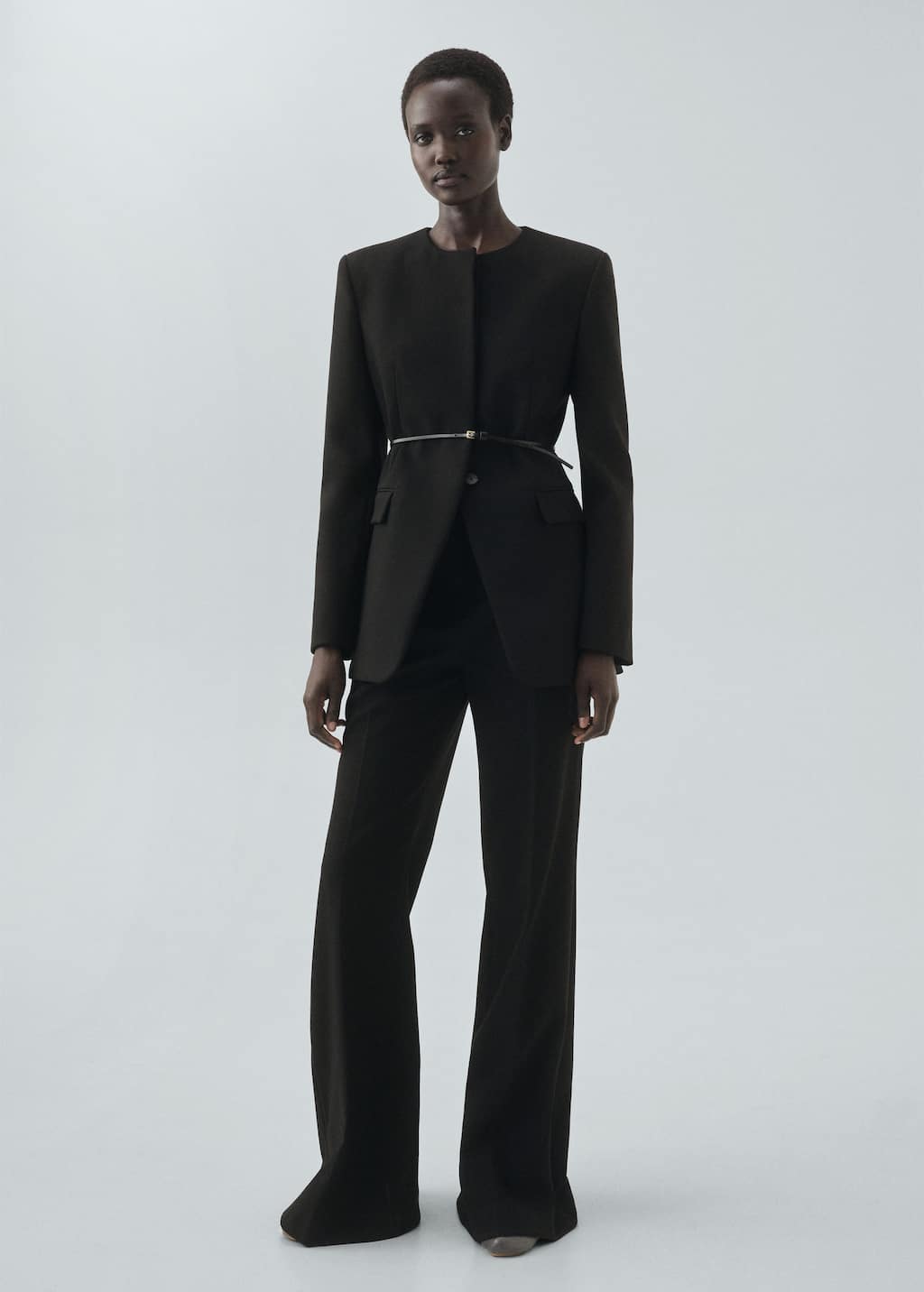 Mango Tailored Suit Jacket Black