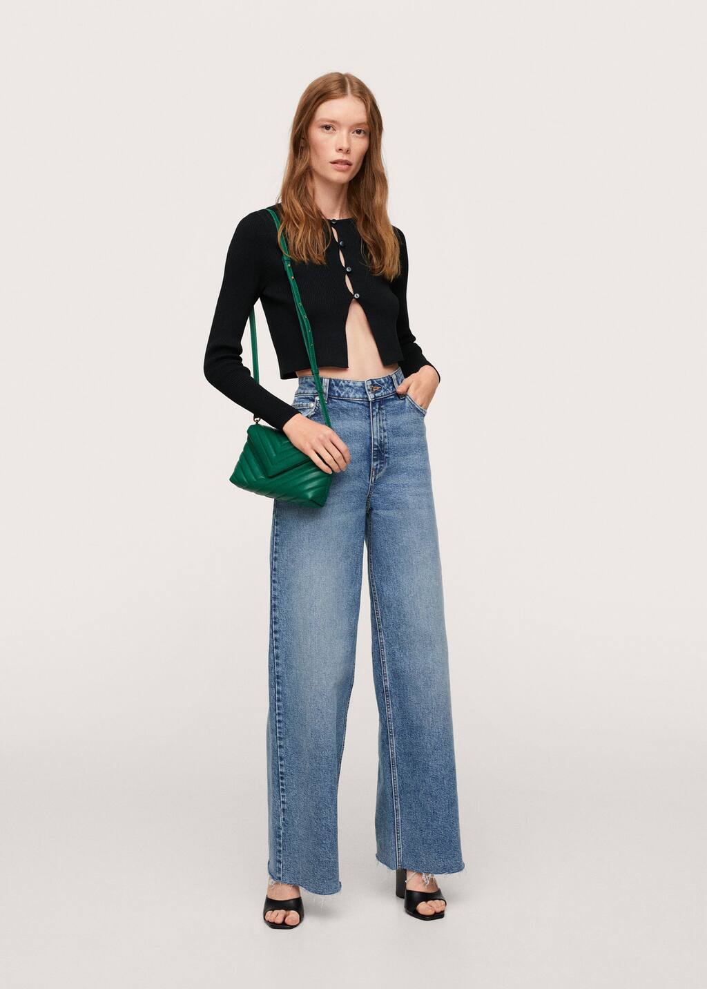 mango cropped cardigan