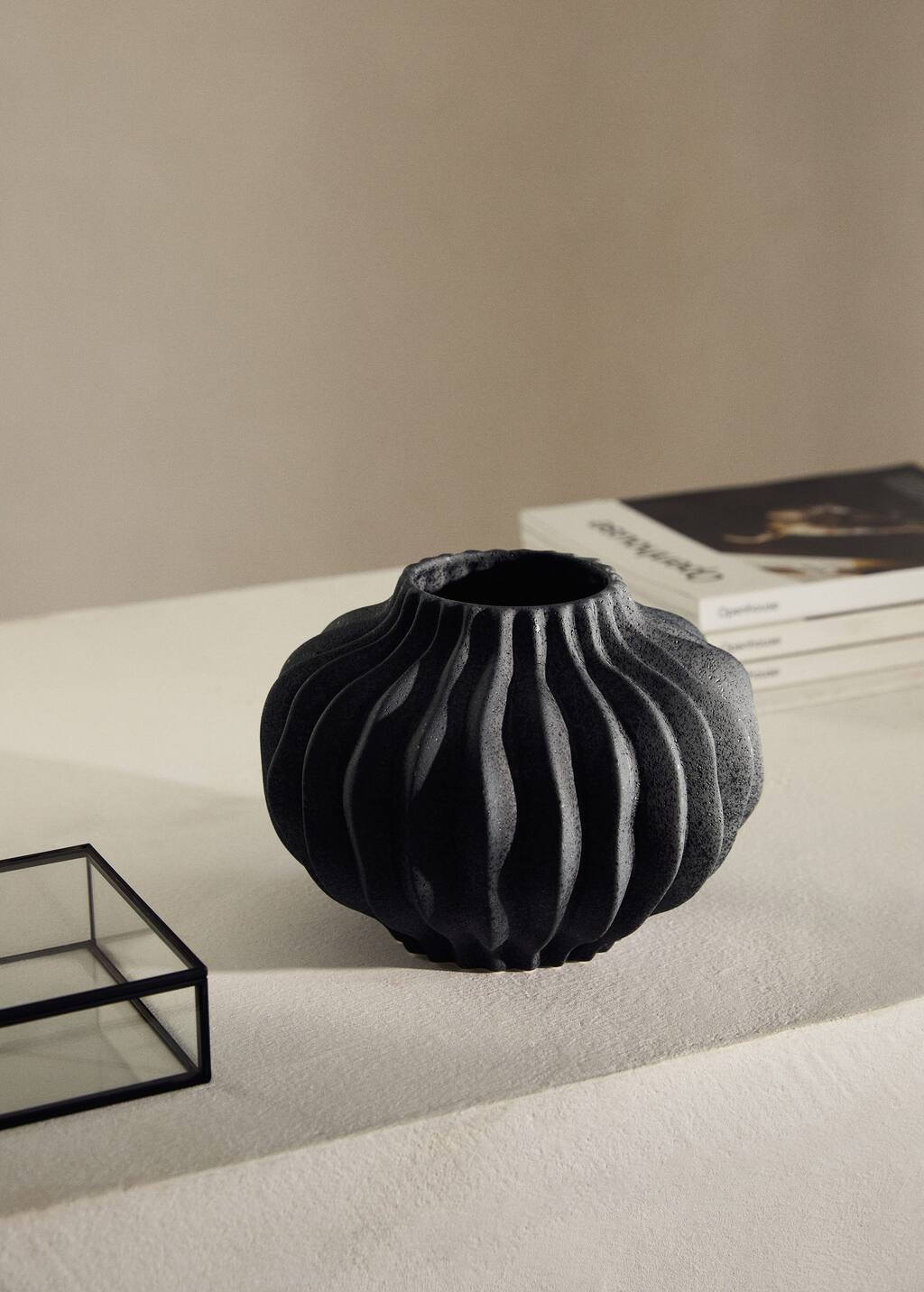 Mango Home Petit Vase En Terre Cuite Avec Anses Gris Anthracite - Home - S -
