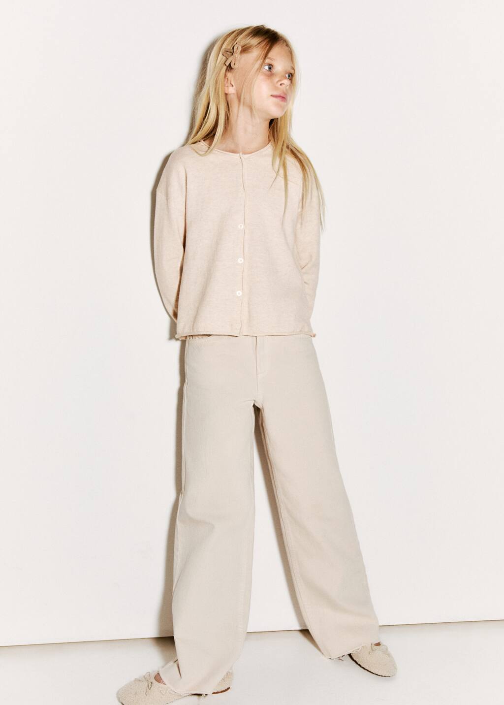 Mango Long Sleeves Knit Cardigan Beige In Neutral