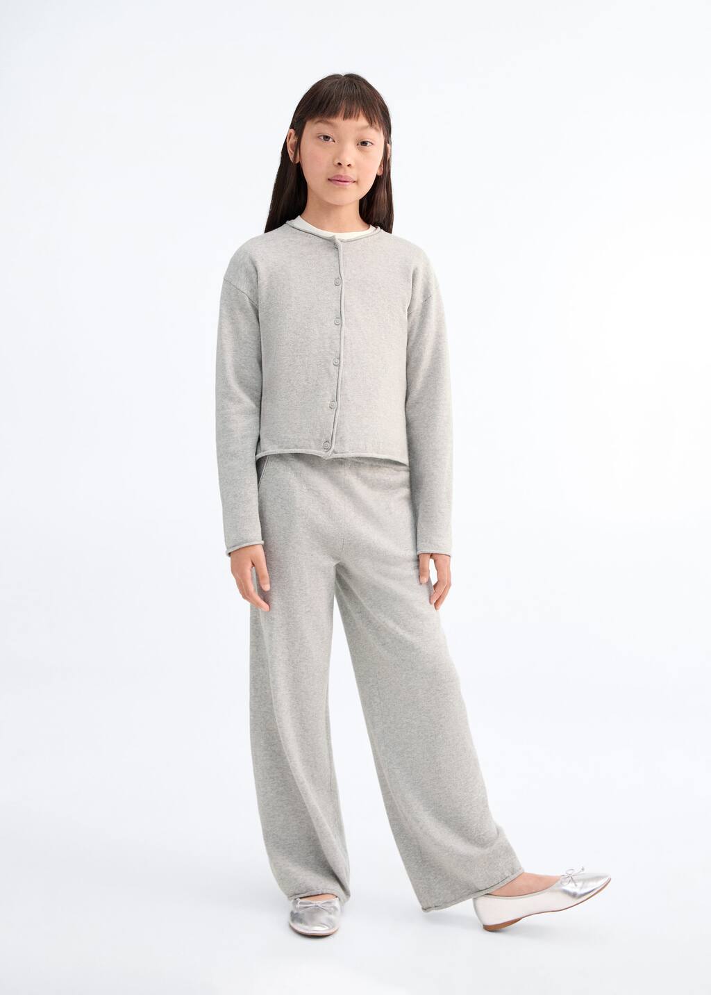 Mango Long Sleeves Knit Cardigan Light Heather Grey In Gray