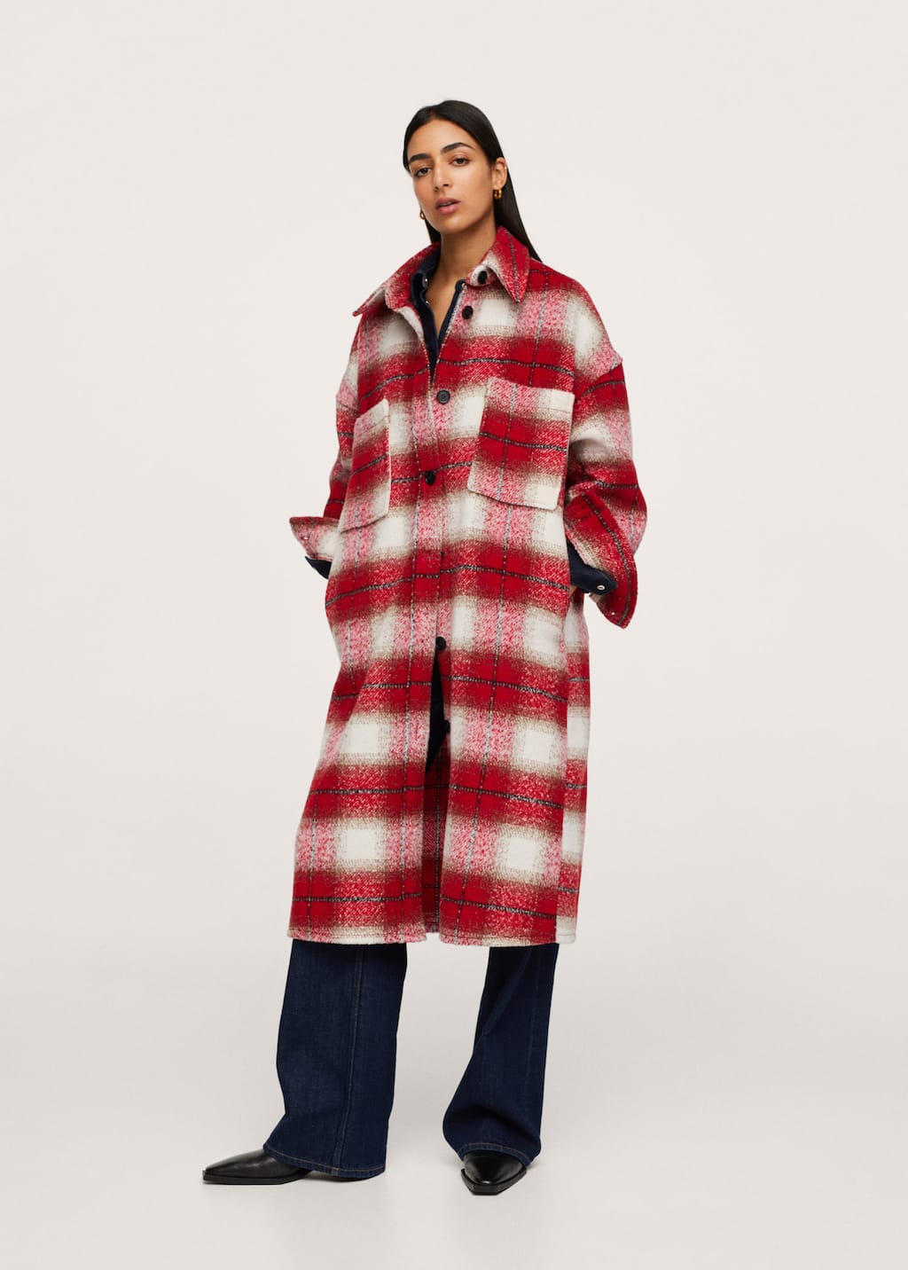 mango manteau rouge