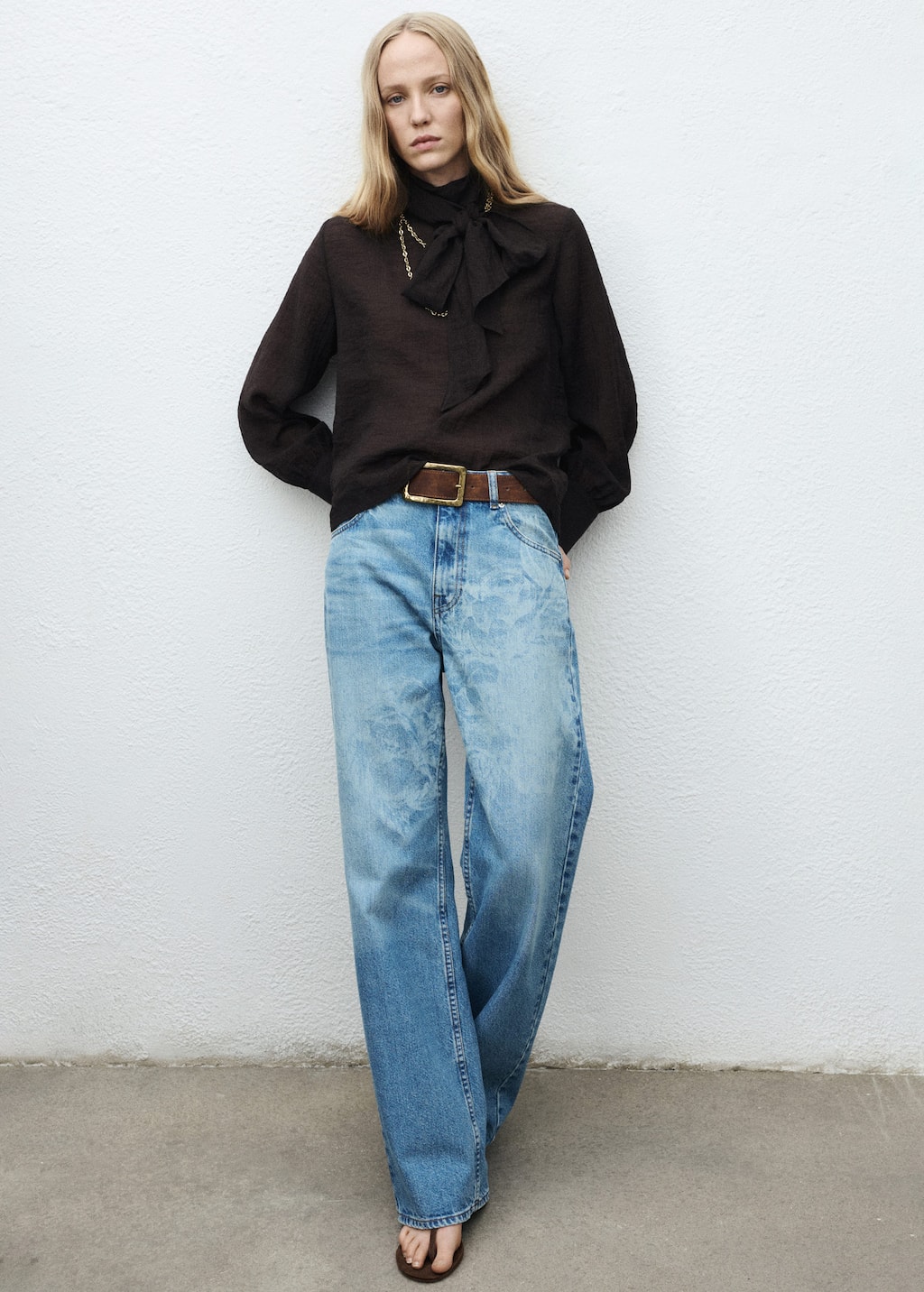 Mango Jean Droit Taille Normale Bleu Moyen - Femme - 42 - In Blue