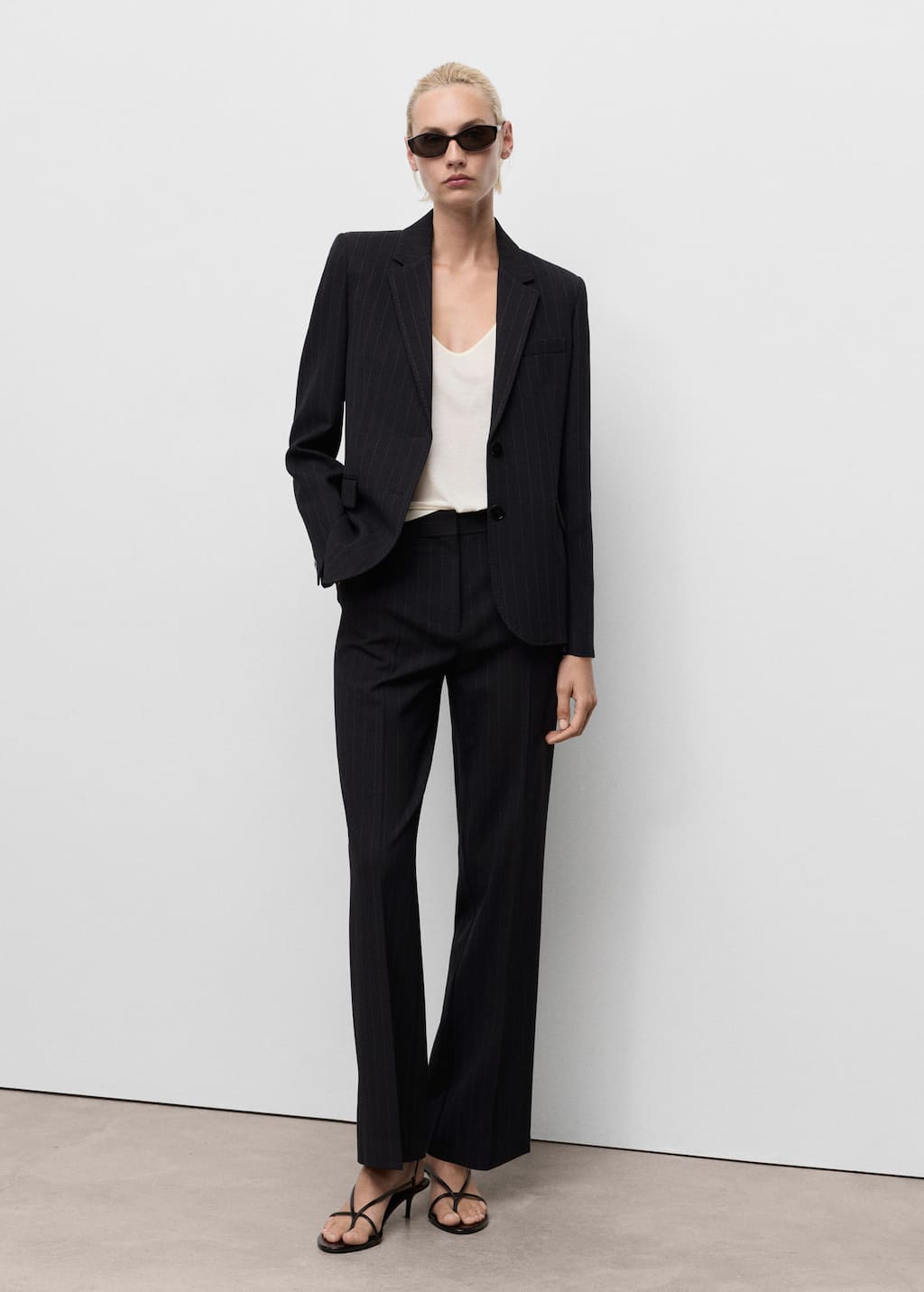 Mango Blazer Costume Droit Bleu Marine - Femme - 1xl -  In Blue