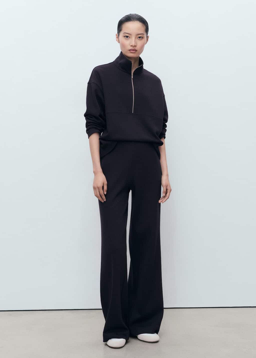 Mango Cotton Jogger-style Trousers Navy In Black