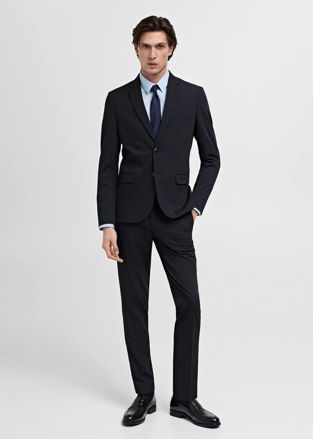 Mango Man Pantalon Bleu Marine Foncé - Homme - 42 -
