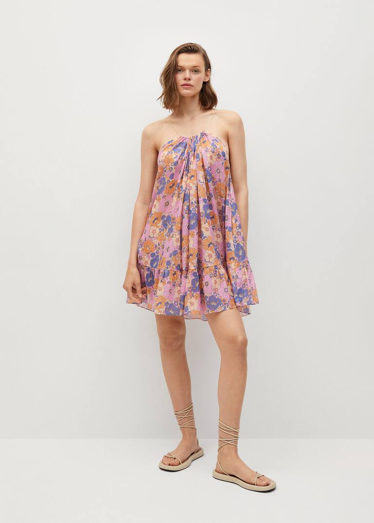 Frill cotton dress Women MANGO OUTLET USA