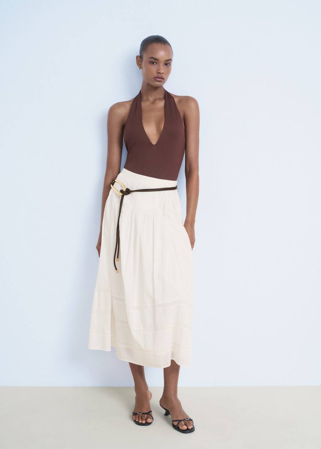 Lace cotton skirt