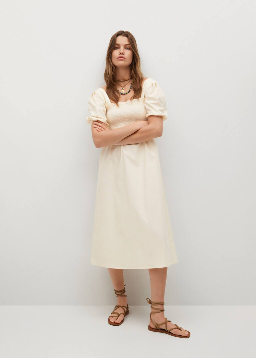 mango white midi dress