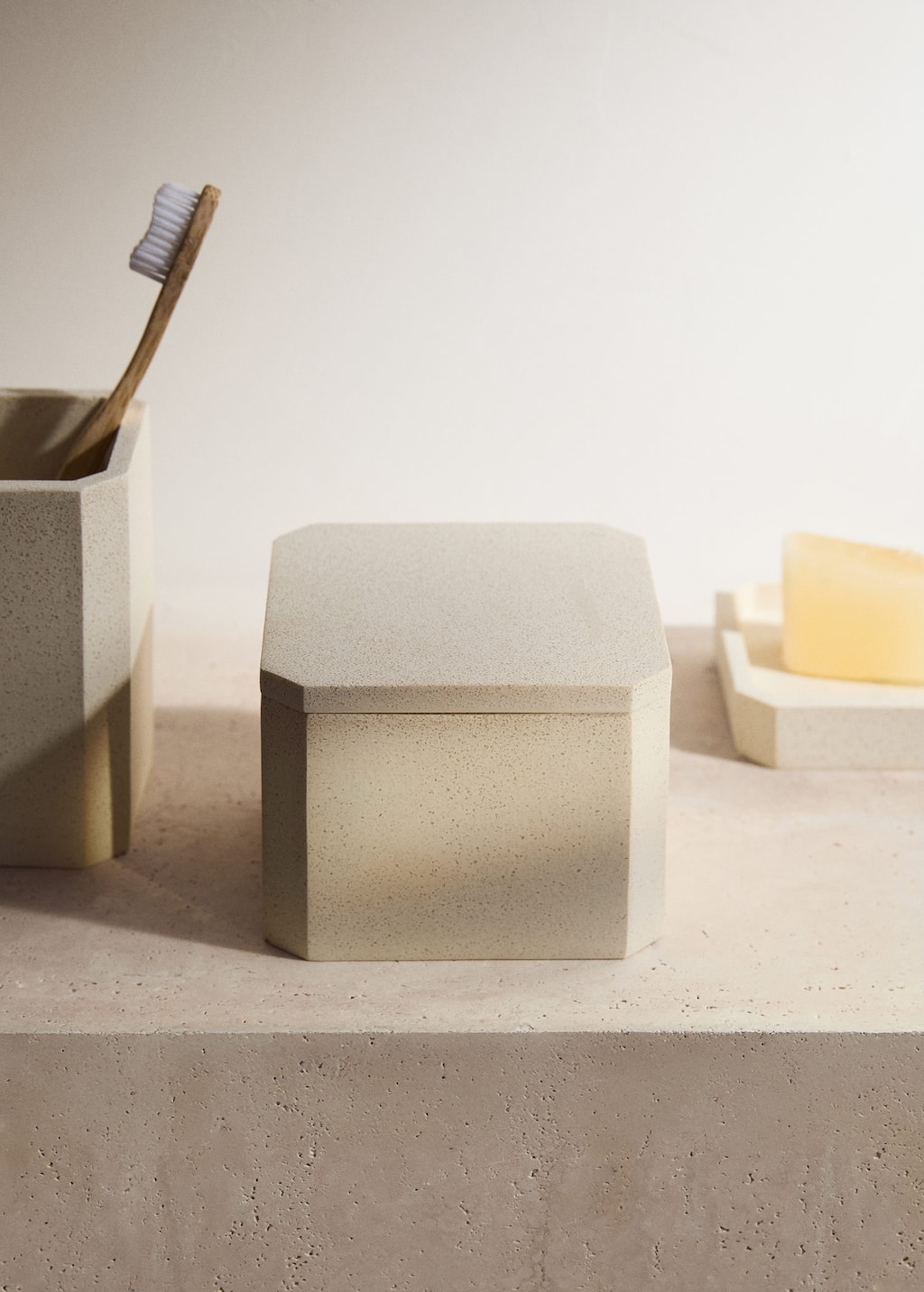 Mango Home Square Resin Bath Jar Sand In Sand