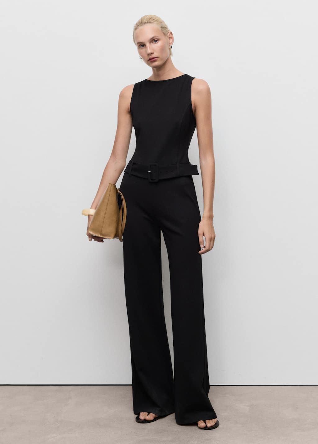 Mango Combinaison Ceinture Boucle Noir - Femme - Xl - In Black