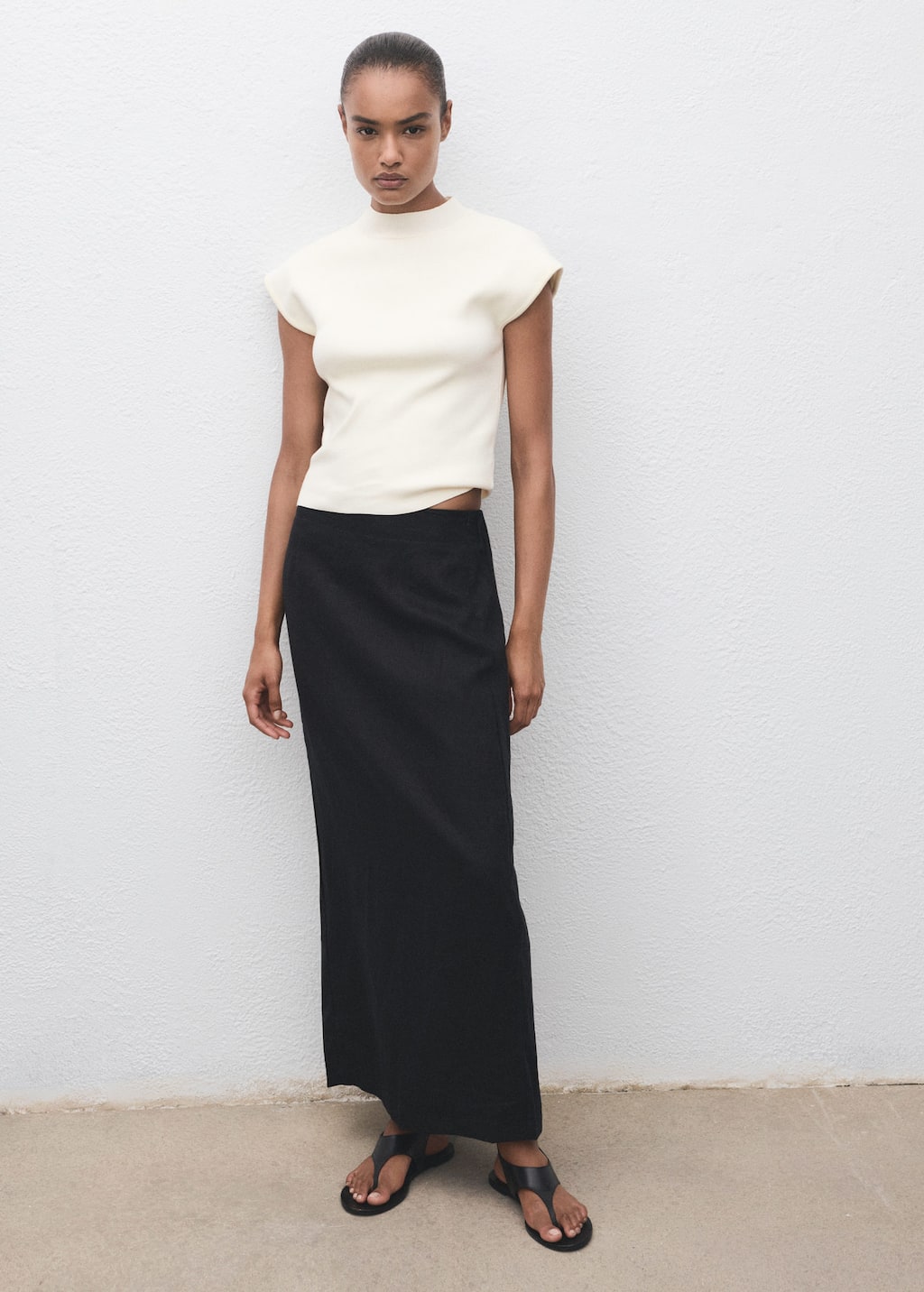 Mango Pull-over Maille Fine Manches Courtes Blanc - Femme - L - In White