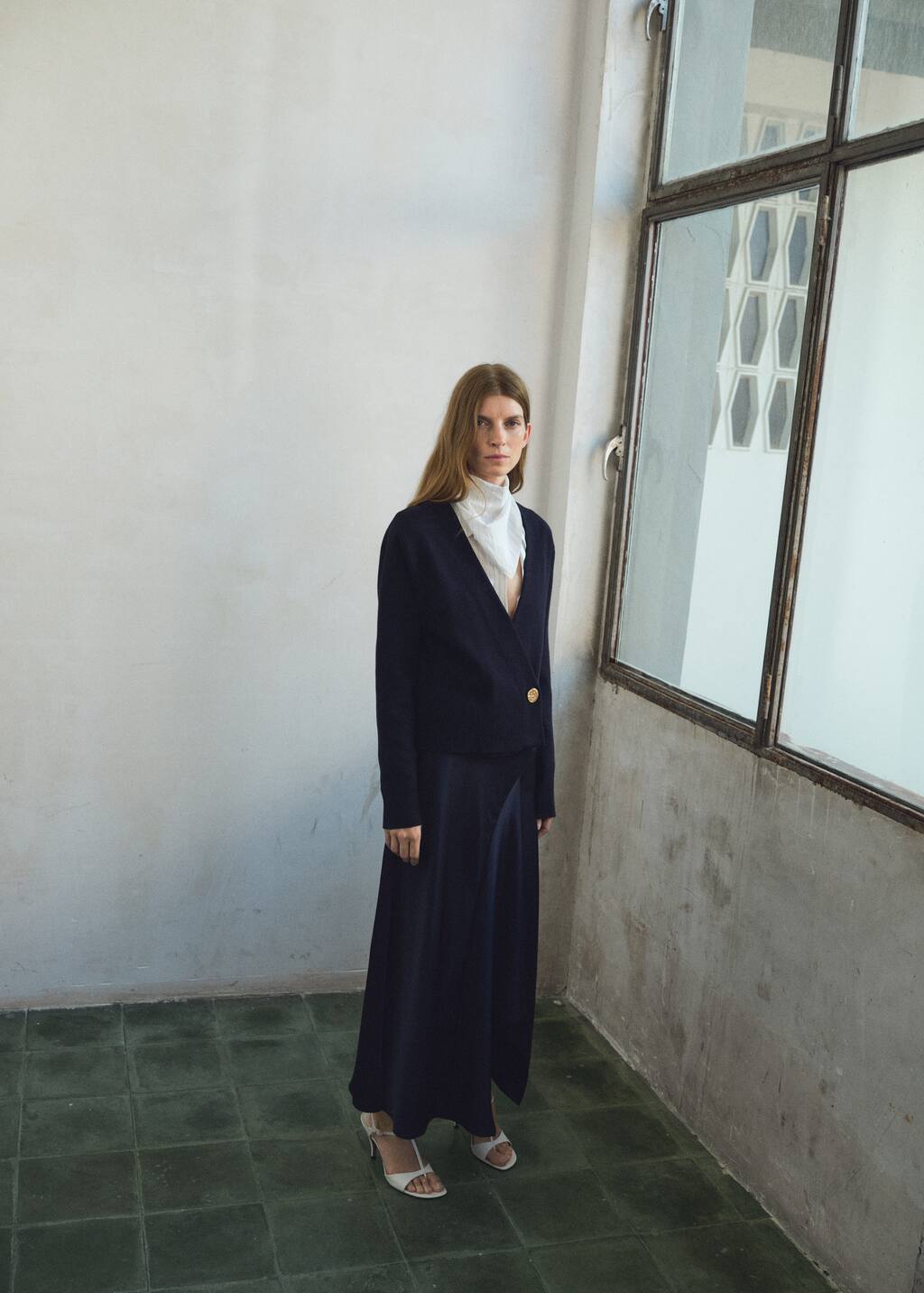 Mango Double-breasted Cardigan Dark Navy In Blue