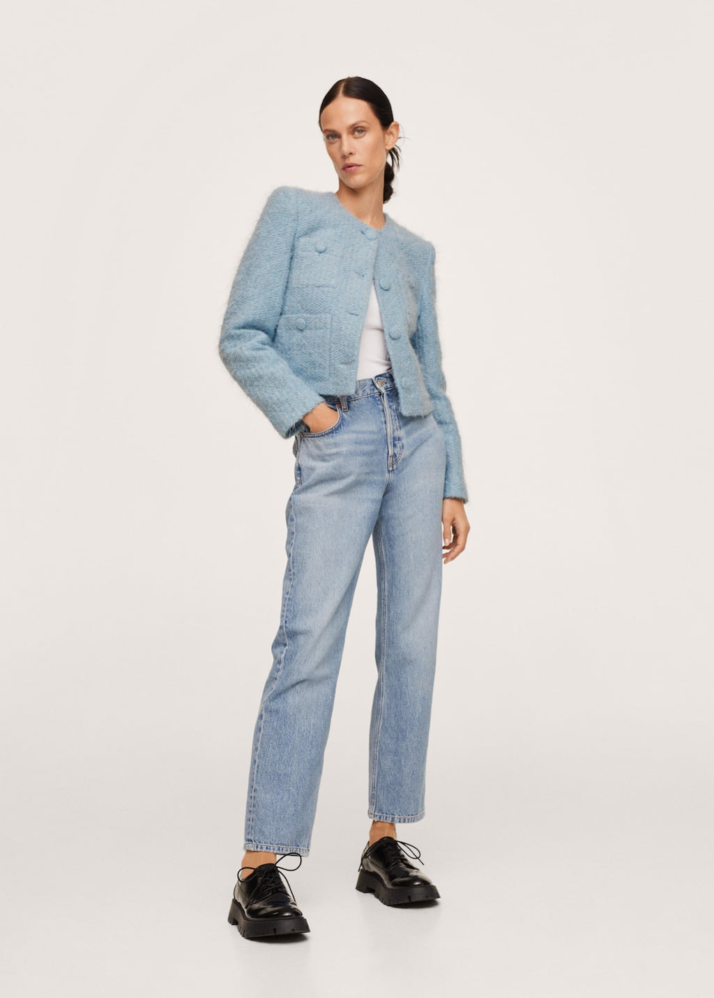 mango tweed cotton jacket