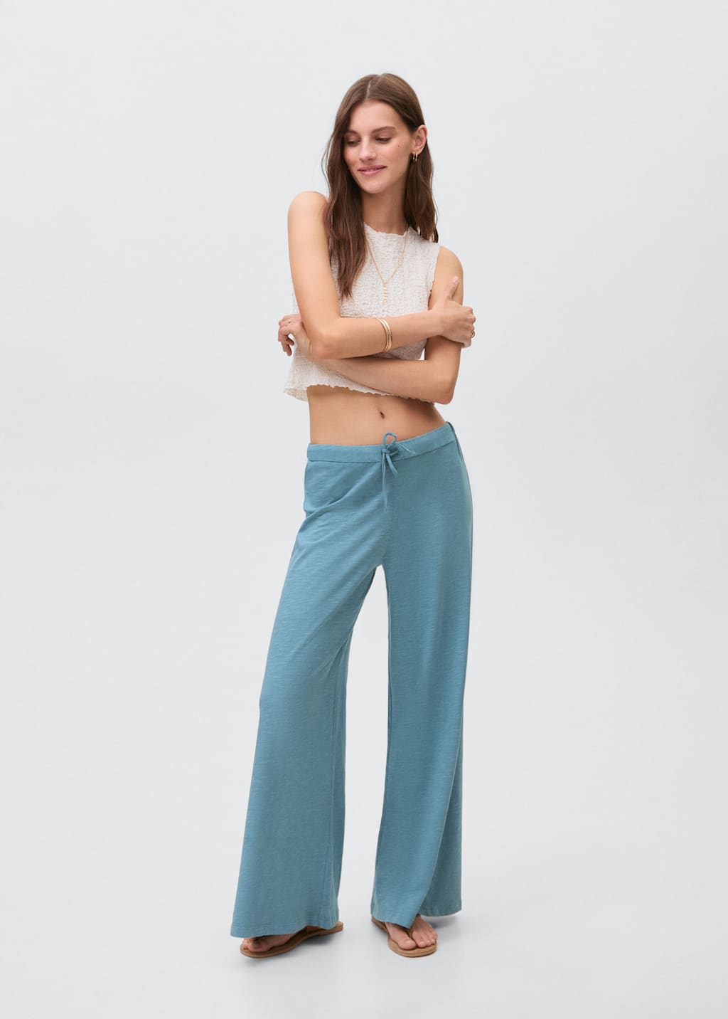 Mango Teen Cotton Jogger-style Trousers Green