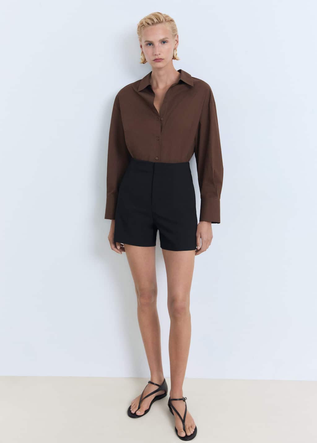 Mango Short Droit Taille Haute Noir - Femme - 42 - In Black