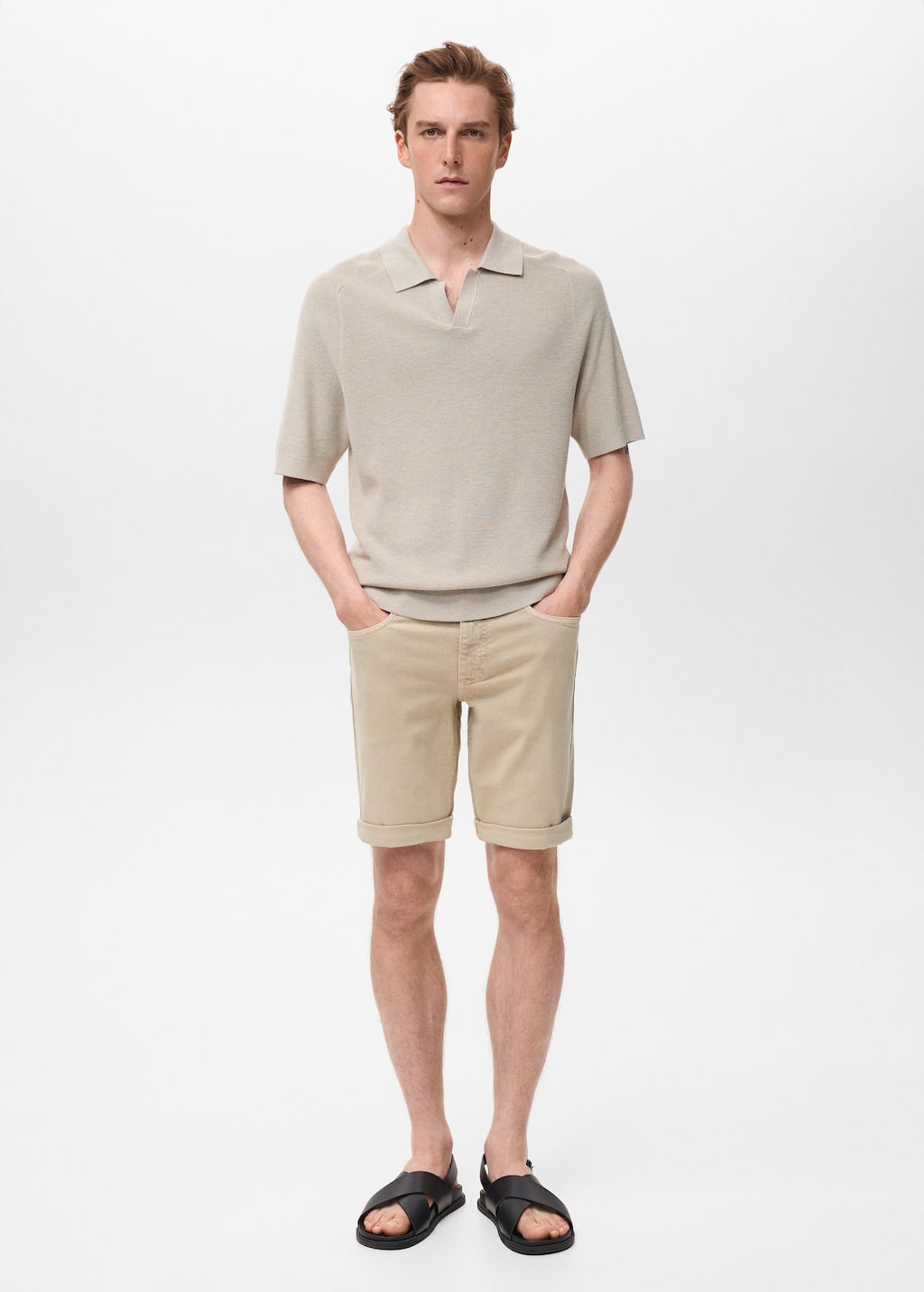 Mango Man Slim-fit Denim Bermuda Shorts