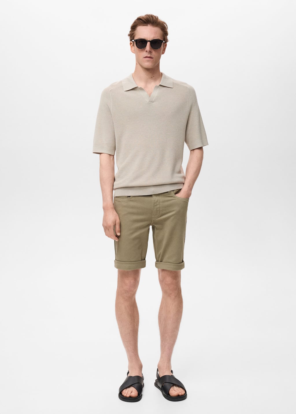 Mango Man Slim-fit Denim Bermuda Shorts